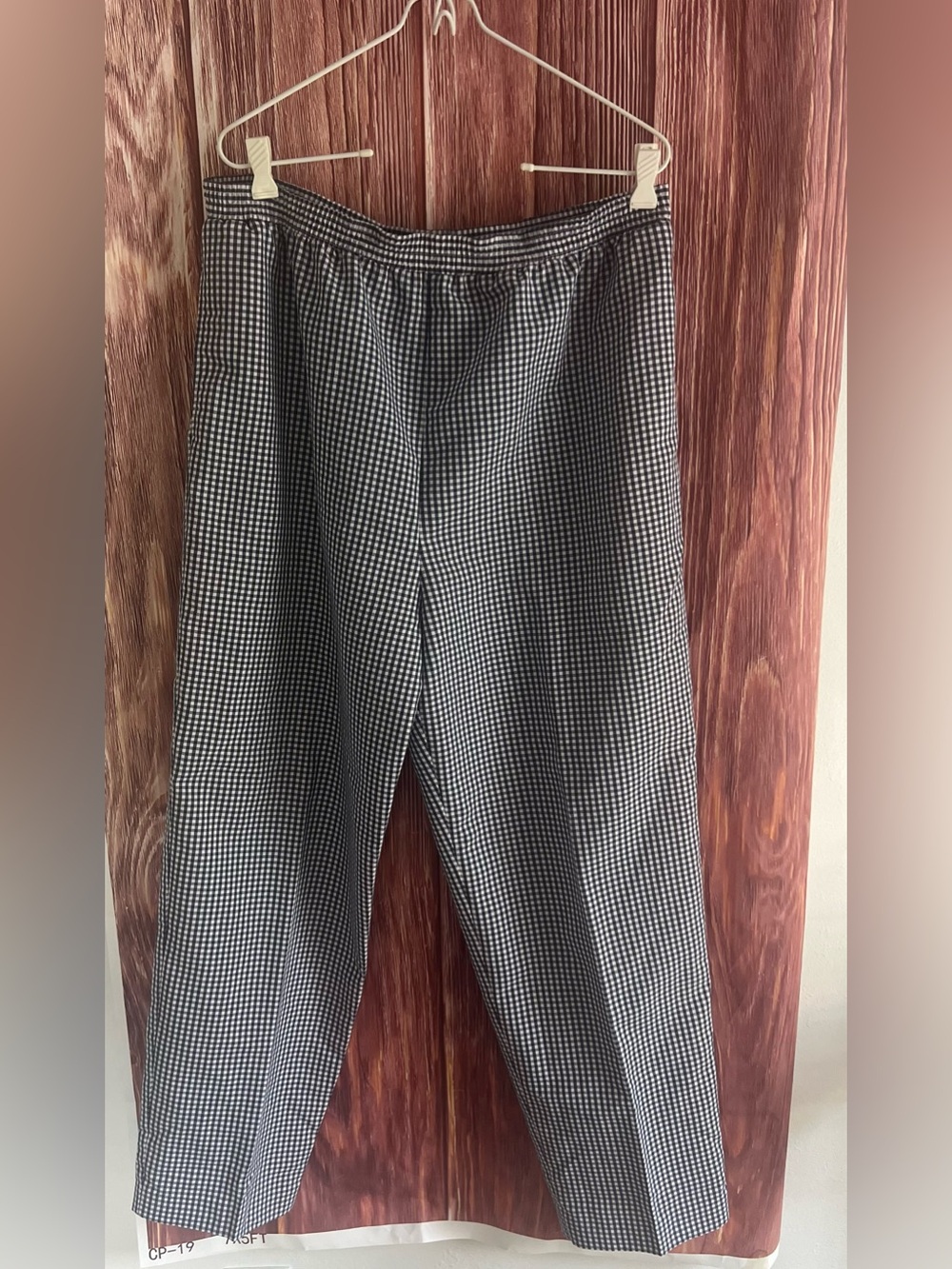 Vintage Navy Blue & White Gingham Pants size 18